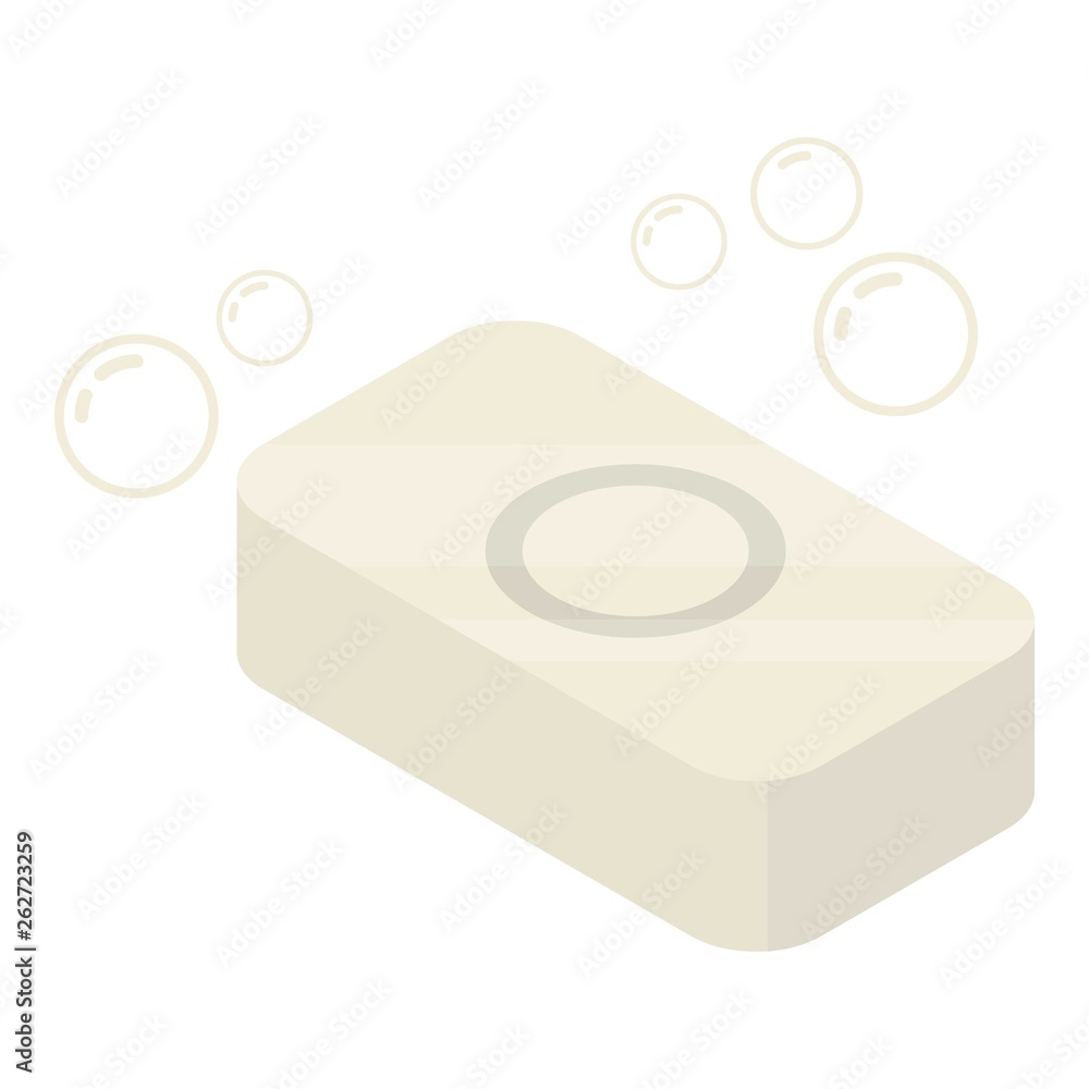 Poster soap icon. isometric of soap vector icon for web design isolated on white background