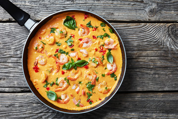 One Pot Shrimps in Coconut Sauce, top view