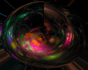 abstract digital fractal, fantasy design imagination