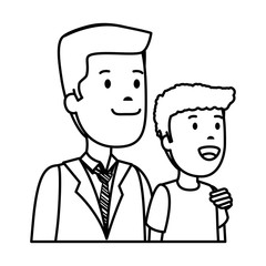 young father with son characters