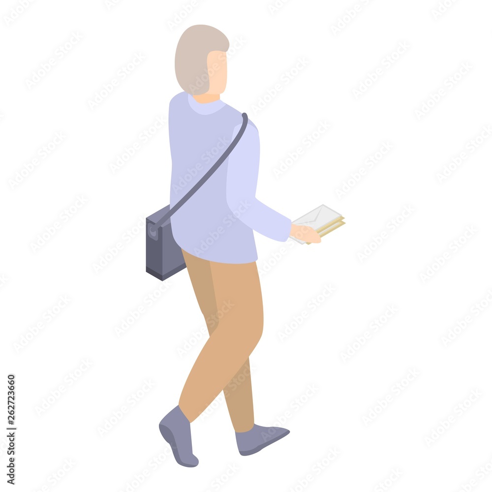 Aufkleber postman gives envelope icon. isometric of postman gives envelope vector icon for web design isolated