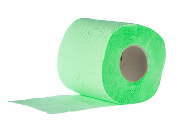 toilet paper on white background