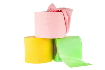 toilet paper isolated on white background