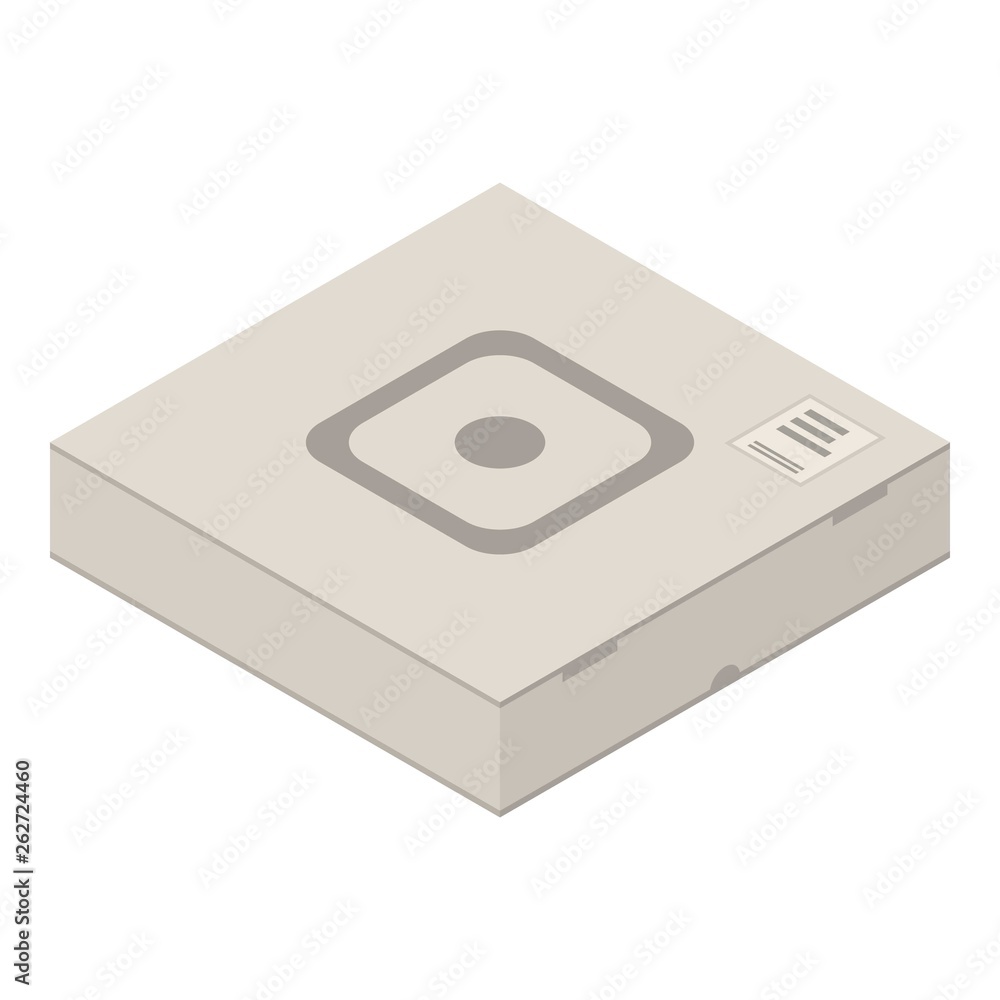 Poster delivery flat box icon. isometric of delivery flat box vector icon for web design isolated on white 