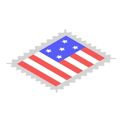 American stamp icon. Isometric of american stamp vector icon for web design isolated on white background