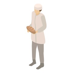 Bakery man icon. Isometric of bakery man vector icon for web design isolated on white background