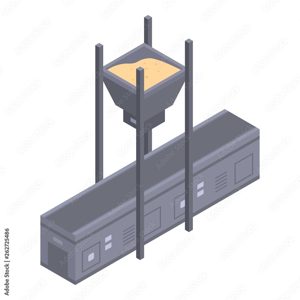 Poster bakery factory line icon. isometric of bakery factory line vector icon for web design isolated on wh