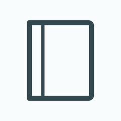 Paper file folder linear icon, plastic file folder isolated vector icon