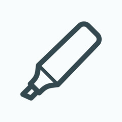 Highlighter pen isoladet icon, marker pen linear vector icon