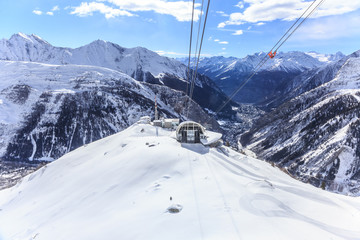 Winter landscape in Alps, Courmayeur, Aosta Valley, Italy