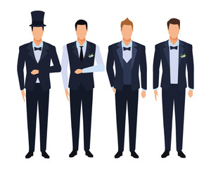 men wearing tuxedo