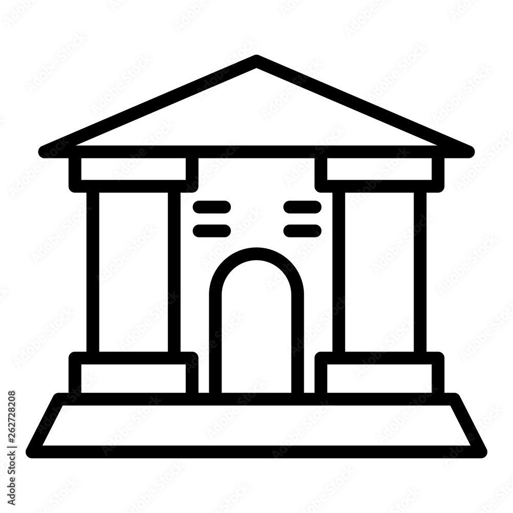 Poster museum building icon. outline museum building vector icon for web design isolated on white backgroun