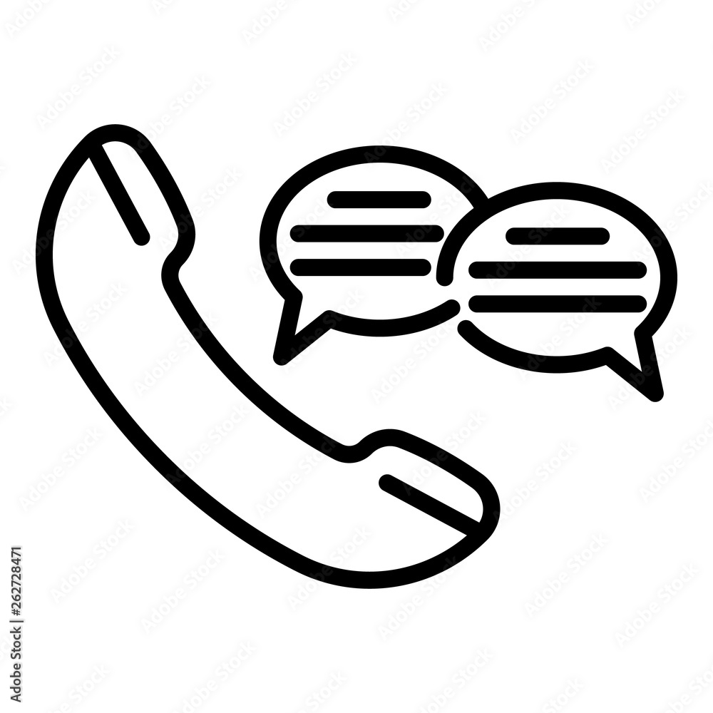Poster chat call center icon. outline chat call center vector icon for web design isolated on white backgro