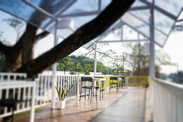 Modern restaurant seat on rooftop