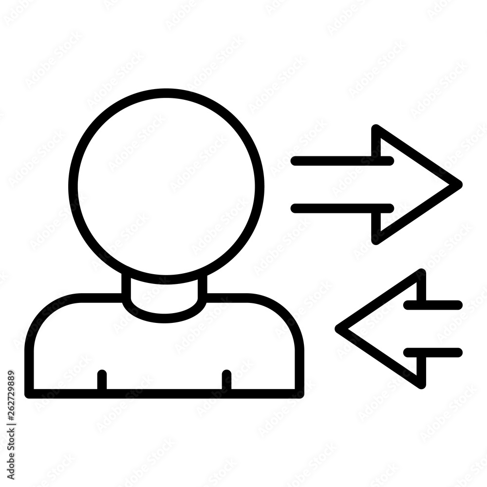 Poster man share car icon. outline man share car vector icon for web design isolated on white background