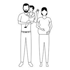 family avatar cartoon character black and white