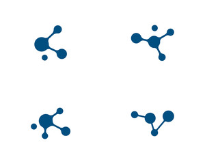 molecule logo vector icon illustration design  - obrazy, fototapety, plakaty