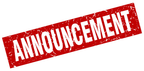 square grunge red announcement stamp