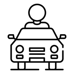 Fototapeta premium Man car share icon. Outline man car share vector icon for web design isolated on white background