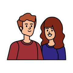 young couple avatars characters