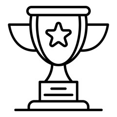 Triathlon cup icon. Outline triathlon cup vector icon for web design isolated on white background