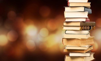 Old books on dark  background