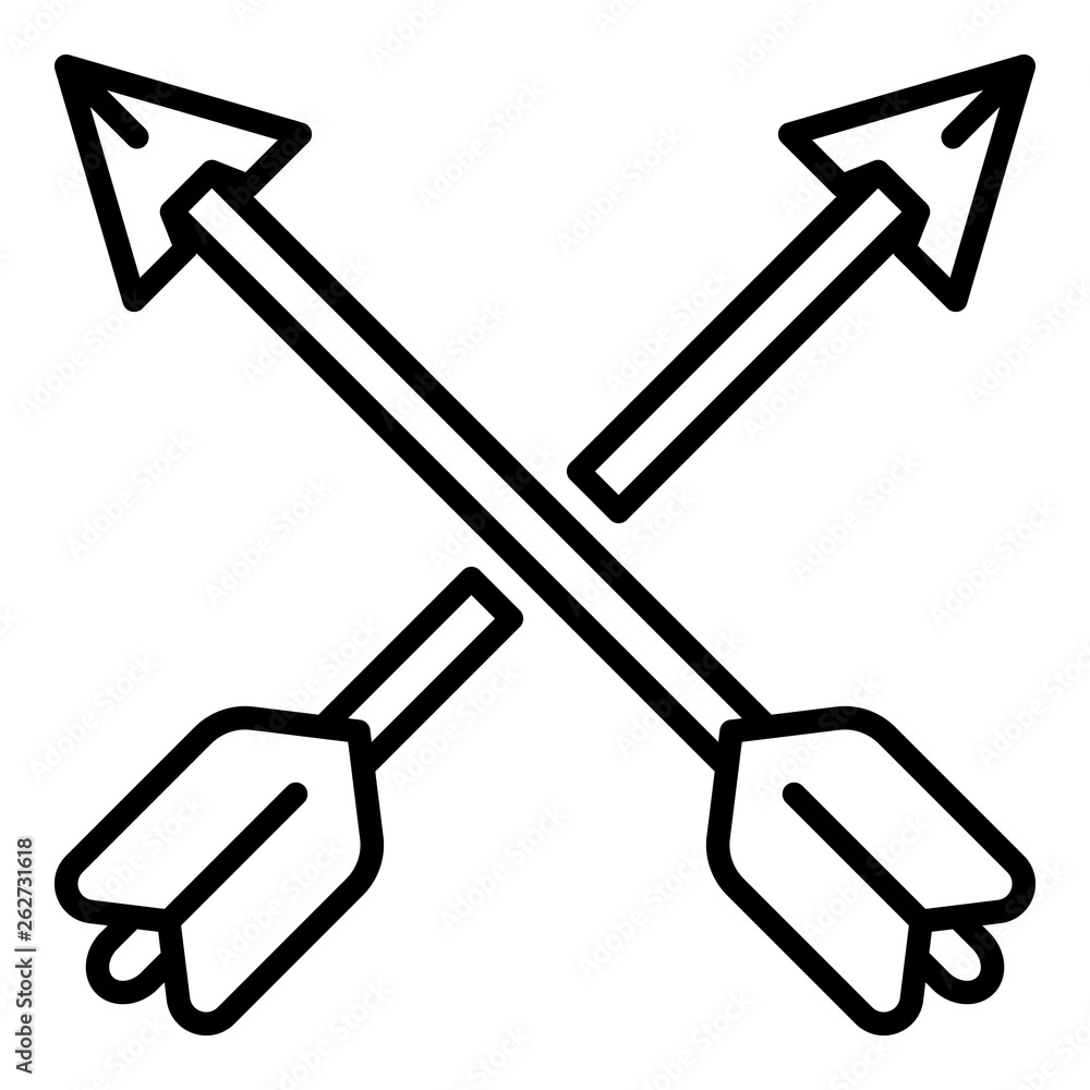 Poster crossed arrows icon. outline crossed arrows vector icon for web design isolated on white background