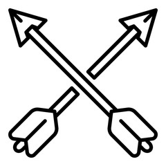 Crossed arrows icon. Outline crossed arrows vector icon for web design isolated on white background