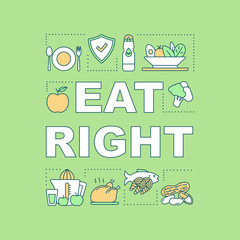 Eat right word concepts banner