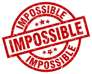 impossible round red grunge stamp