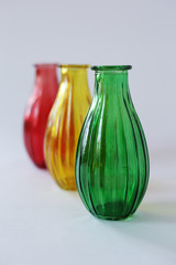 colorful glass jars