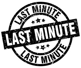 last minute round grunge black stamp