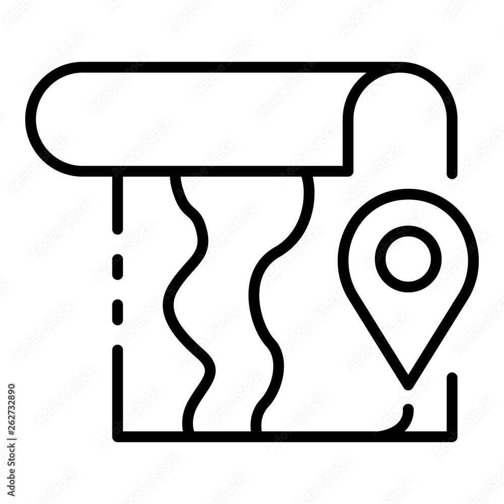 Aufkleber pin hiking map location icon. outline pin hiking map location vector icon for web design isolated on
