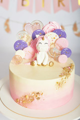 Birthday 1 year Cake Smash Decor with a unicorn