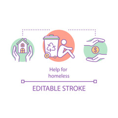 Help for homeless concept icon