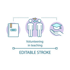 Volunteer teaching concept icon