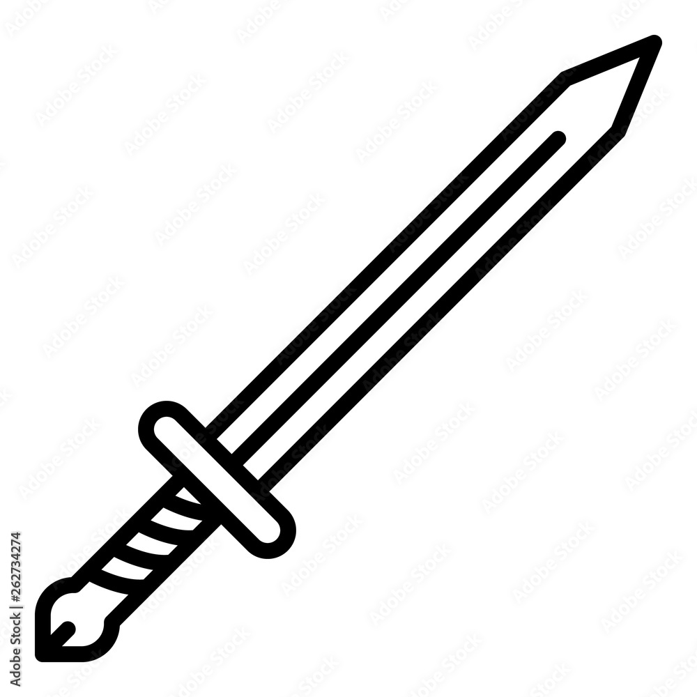 Poster sword icon. outline sword vector icon for web design isolated on white background