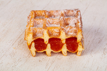 Sweet Waffle with jam