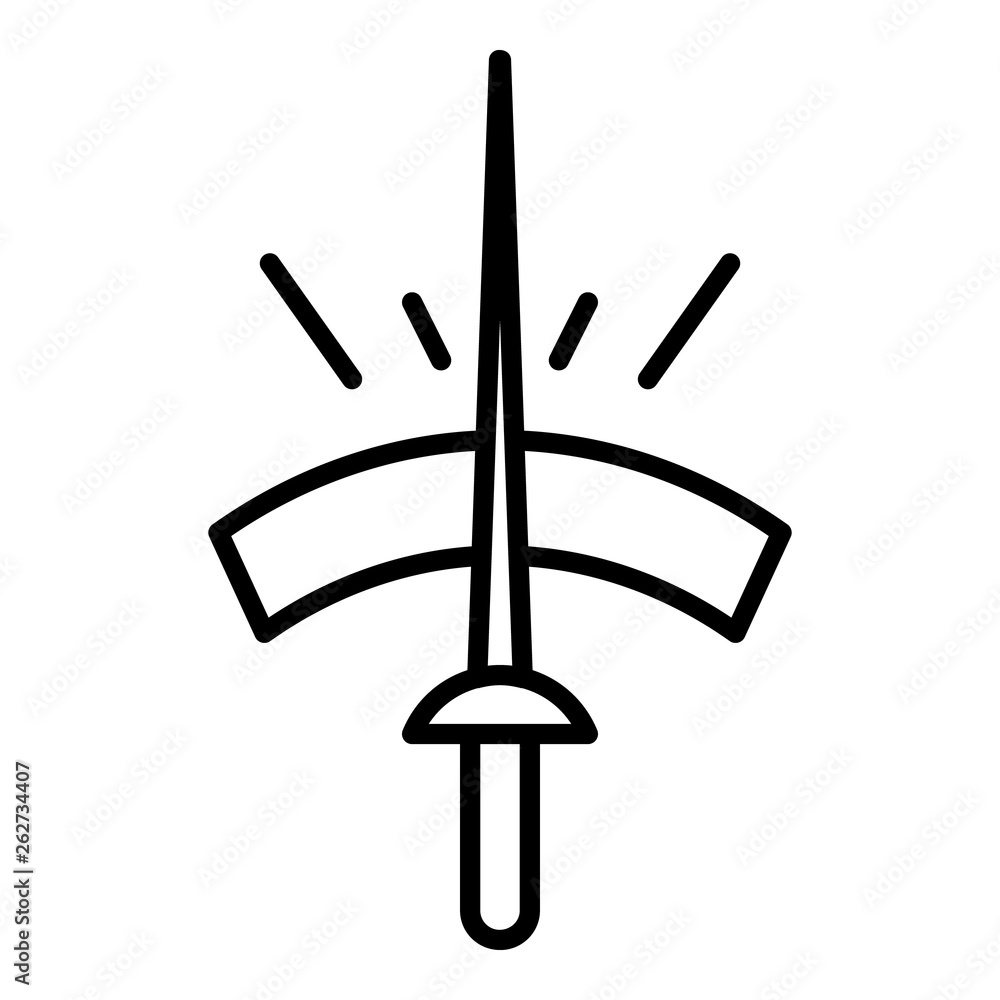Poster fencing sword icon. outline fencing sword vector icon for web design isolated on white background