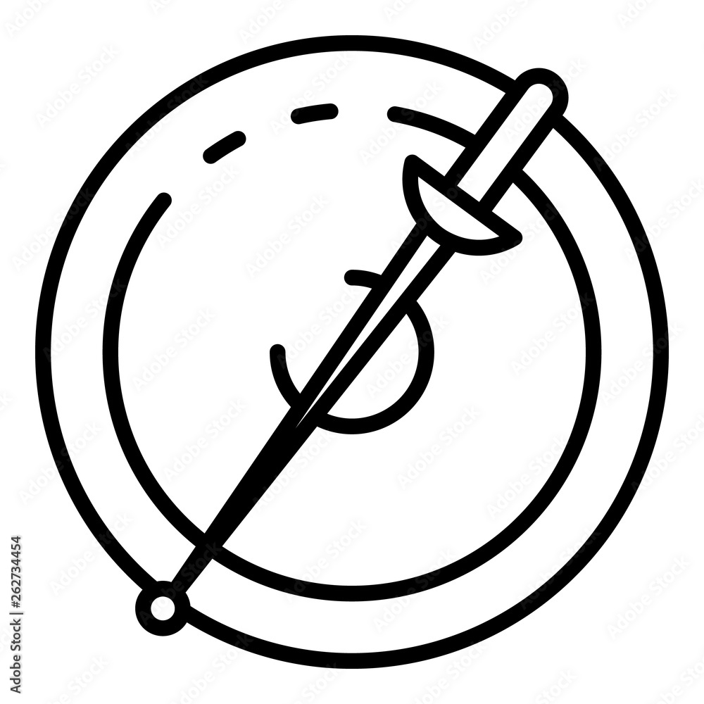 Poster fencing sword and shield icon. outline fencing sword and shield vector icon for web design isolated 