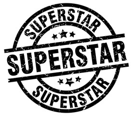 superstar round grunge black stamp
