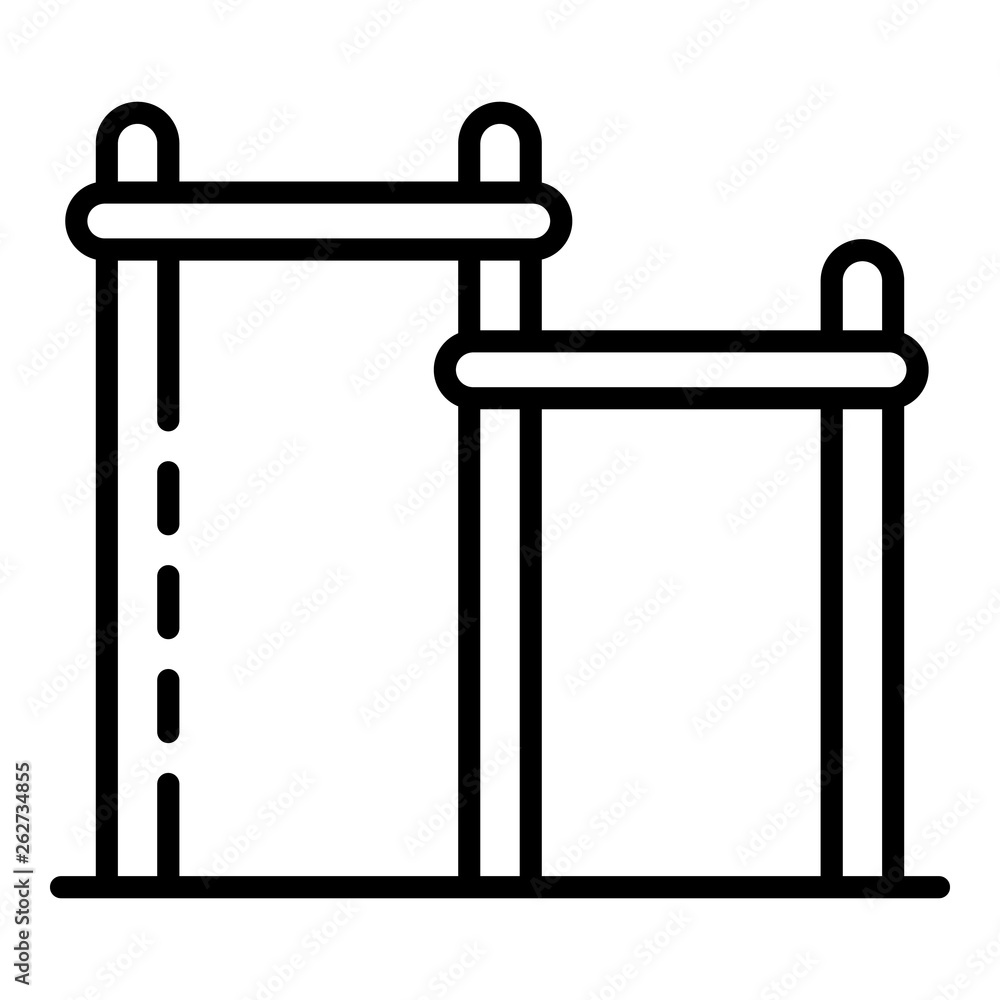 Poster double crossbar icon. outline double crossbar vector icon for web design isolated on white backgroun