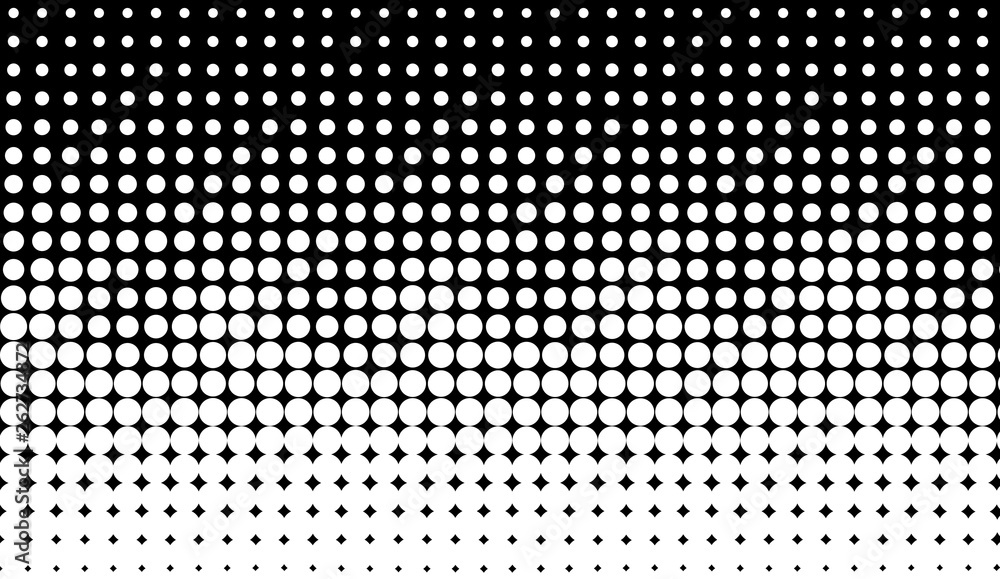 Wall mural black and white texture . hypnosis halftone psychedelic art . graphic trendy syntwave background.