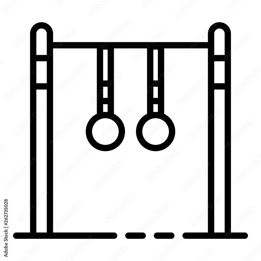Poster crossbar with rings icon. outline crossbar with rings vector icon for web design isolated on white b