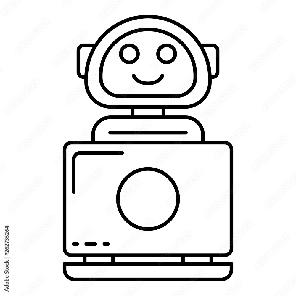 Poster internet bot icon. outline internet bot vector icon for web design isolated on white background