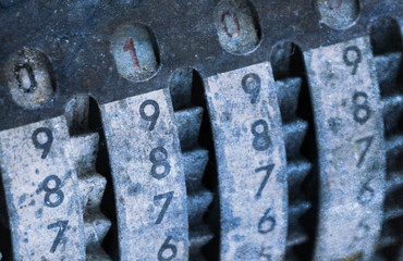 Vintage manual adding machine isolated - 1000