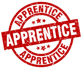 apprentice round red grunge stamp