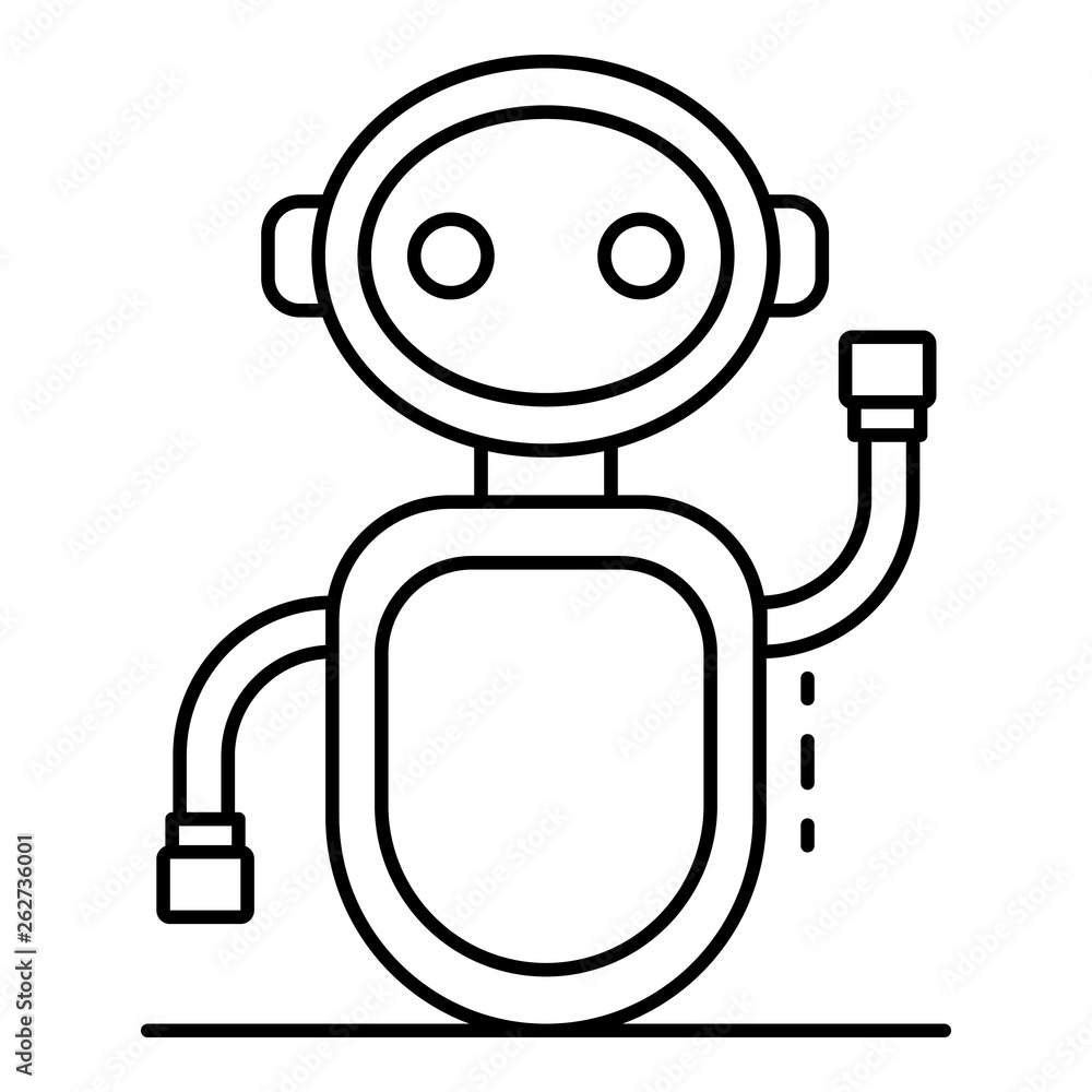 Poster greeting chat bot icon. outline greeting chat bot vector icon for web design isolated on white backg