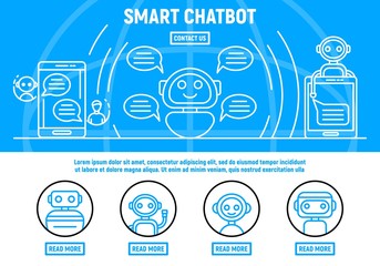 Chatbot concept background. Outline illustration of chatbot vector concept background for web design