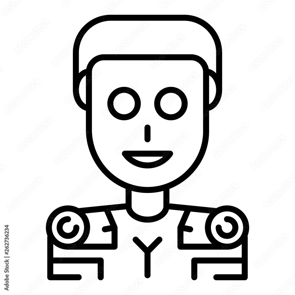 Poster humanoid icon. outline humanoid vector icon for web design isolated on white background - Posters